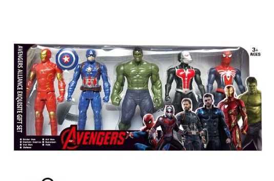 Комплект 5 броя Фигурки Отмъстителите, 25см Avengers Спайдърмен и др.