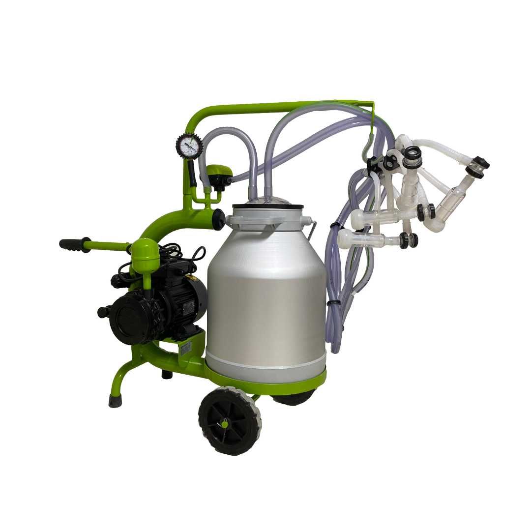 Aparat de muls capre, 2 posturi, 1 bidon 30l aluminiu,250l/min, 0,55kw