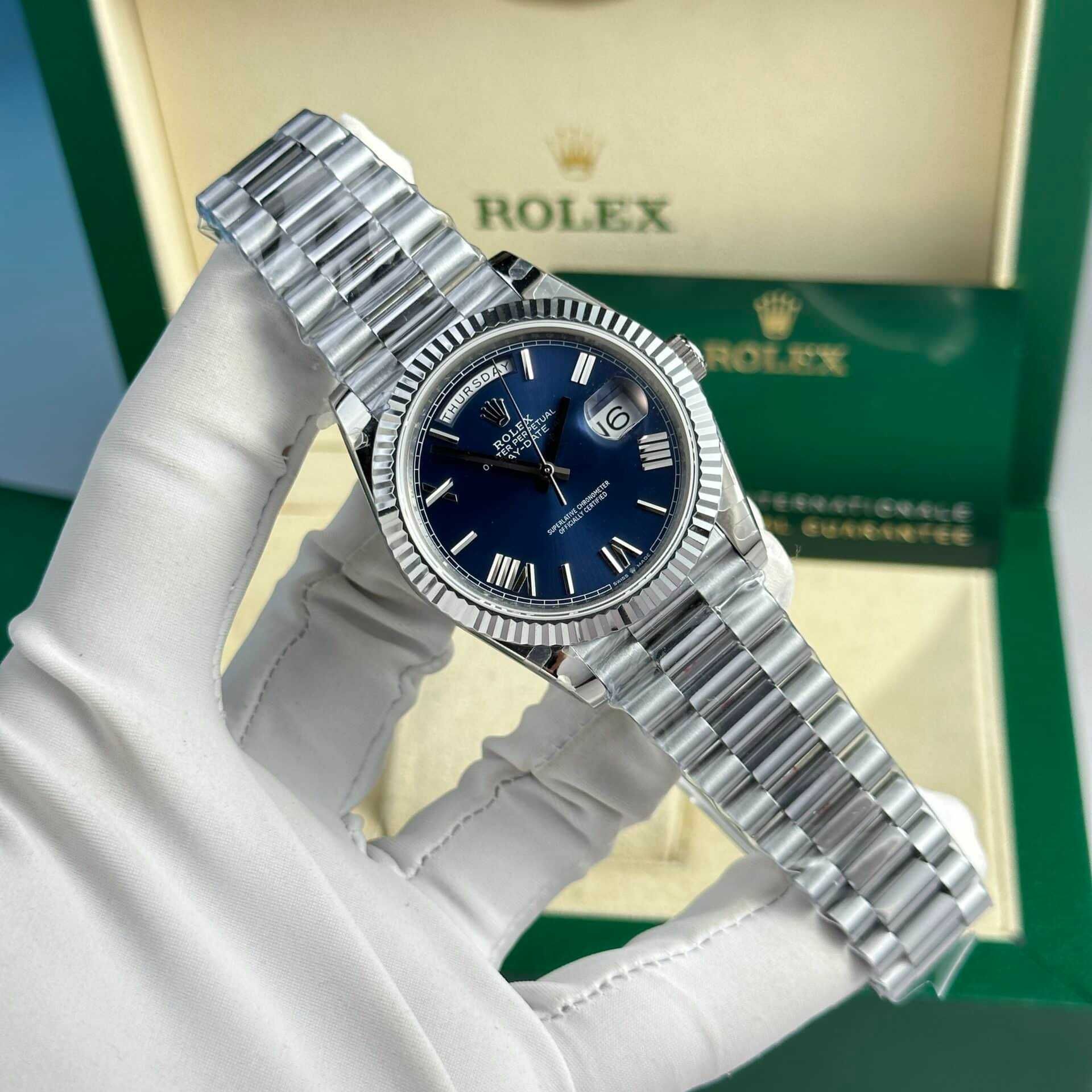 Rolex Day-Date 40mm сребърна колекция