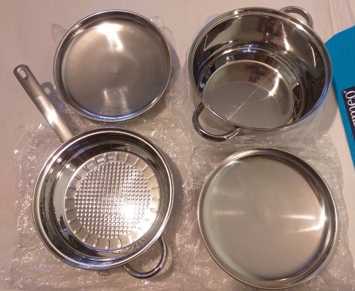 Vase inox noi set 6  buc plus 6 capace