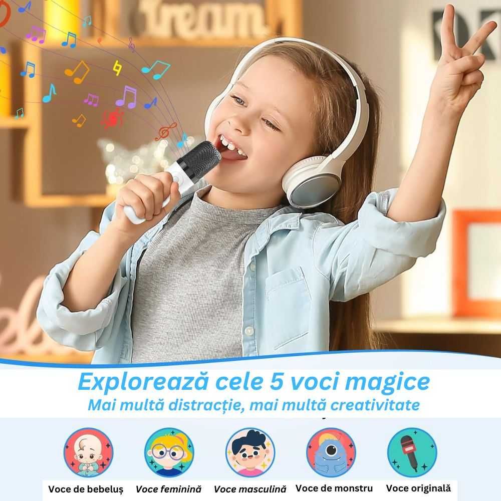 Set 2 Microfoane Karaoke Wireless cu Difuzor Portabil