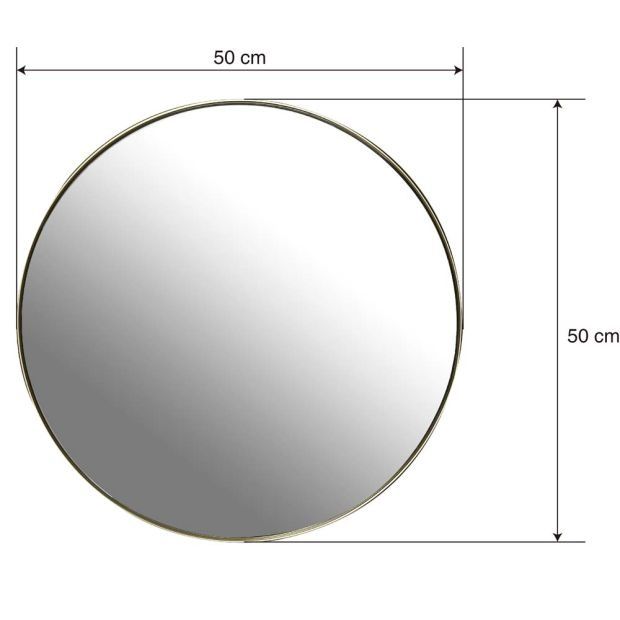 50см Стенно кръгло огледало със златиста рамка