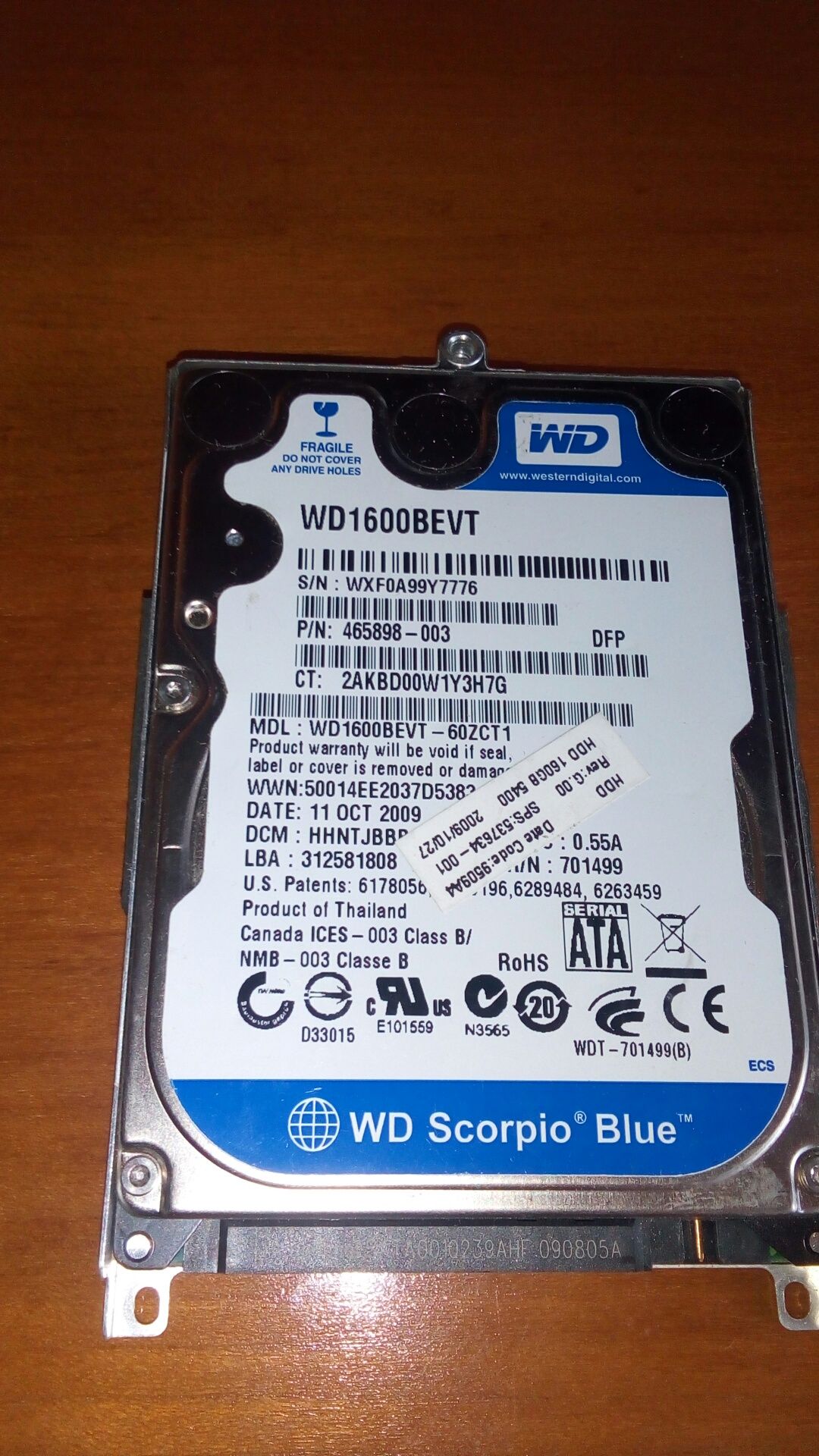 HDD 160 GB WD com
