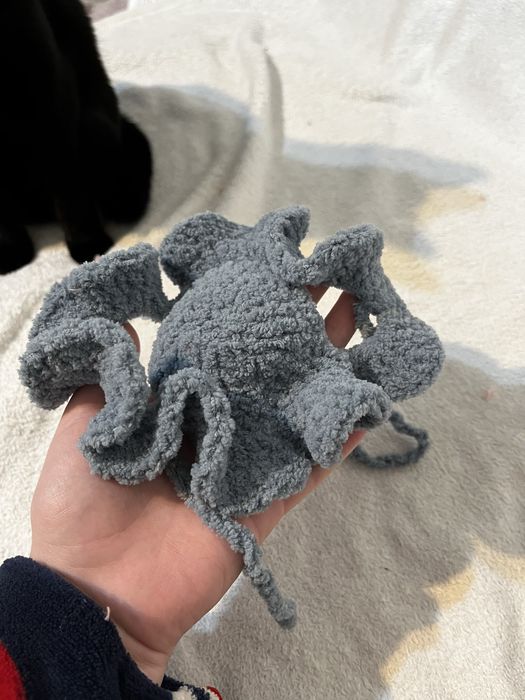 Pălărie handmade croșetată gri pentru animale de companie