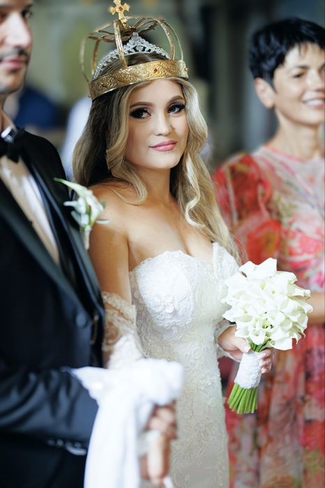 Rochie Mireasa Voal Manusi