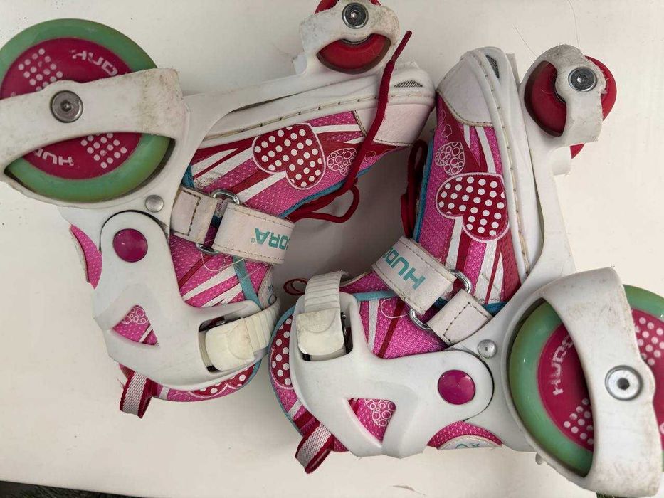 Раздвижные ролики-квады HUDORA +шлем, размер 30-33