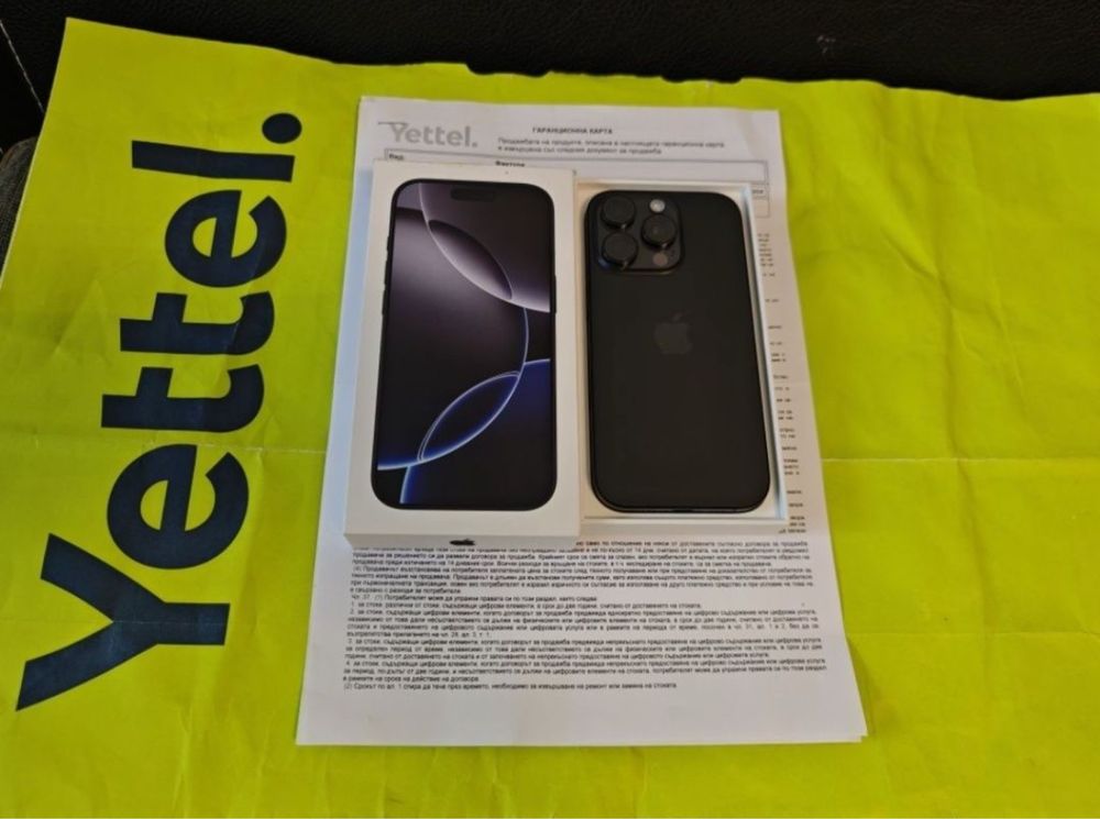 КАТО НОВ 128GB iPhone 16 Pro Yettel Гаранция 3г. - 2028 Black / Чер