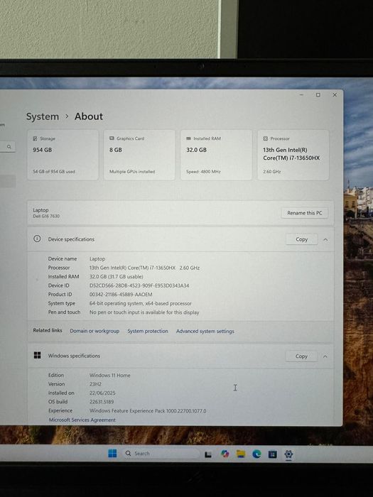 Laptop Dell G16 7630 I7 13TH , 32GB ram, 1TB SSD, RTX4060