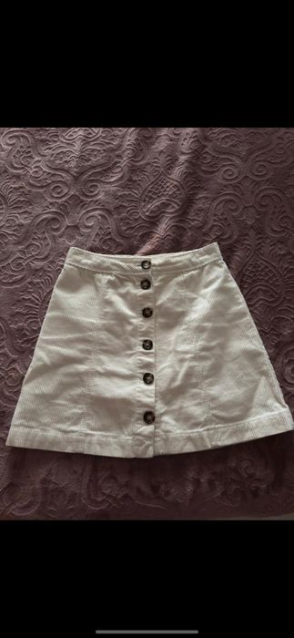 Fusta velur alba H&M XXS