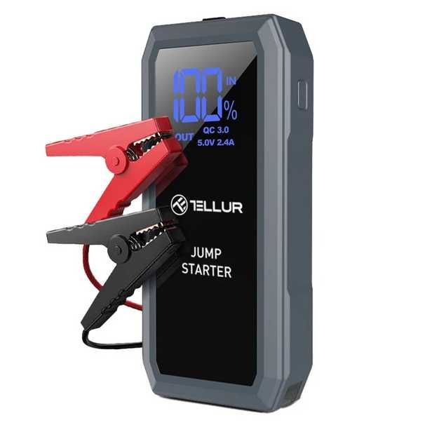 Starter auto multifunctional Tellur, 12V,1500A,baterie exerna,16800mAh