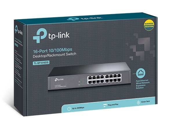 16-портовый мегабитный энергосберегающий коммутатор Tp Link SF1016DS