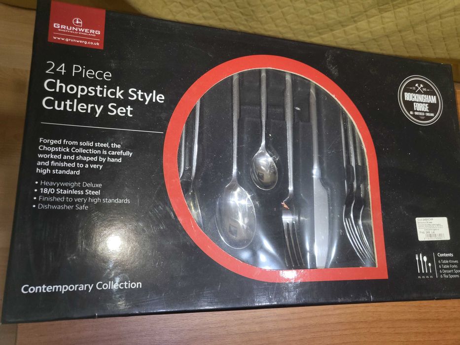 Set tacamuri, marca Grunwerg,  6 persoane, 24 piese,  inox , nou