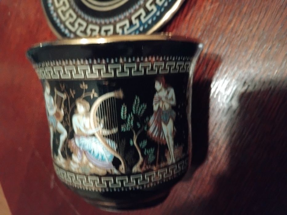 Гръцки чаши за кафе/чай с рисунки, 6 бр.