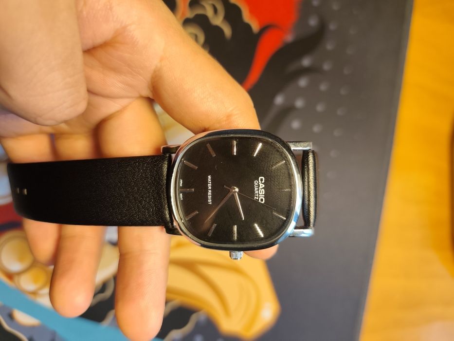 Наручные мужские часы, CASIO из эко-кожи