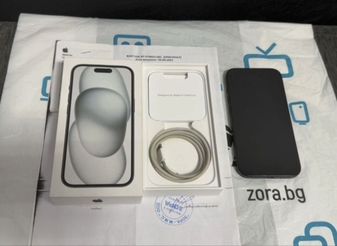 256GB iPhone 15 ЗОРА Гаранция 2025г. Black / Черен