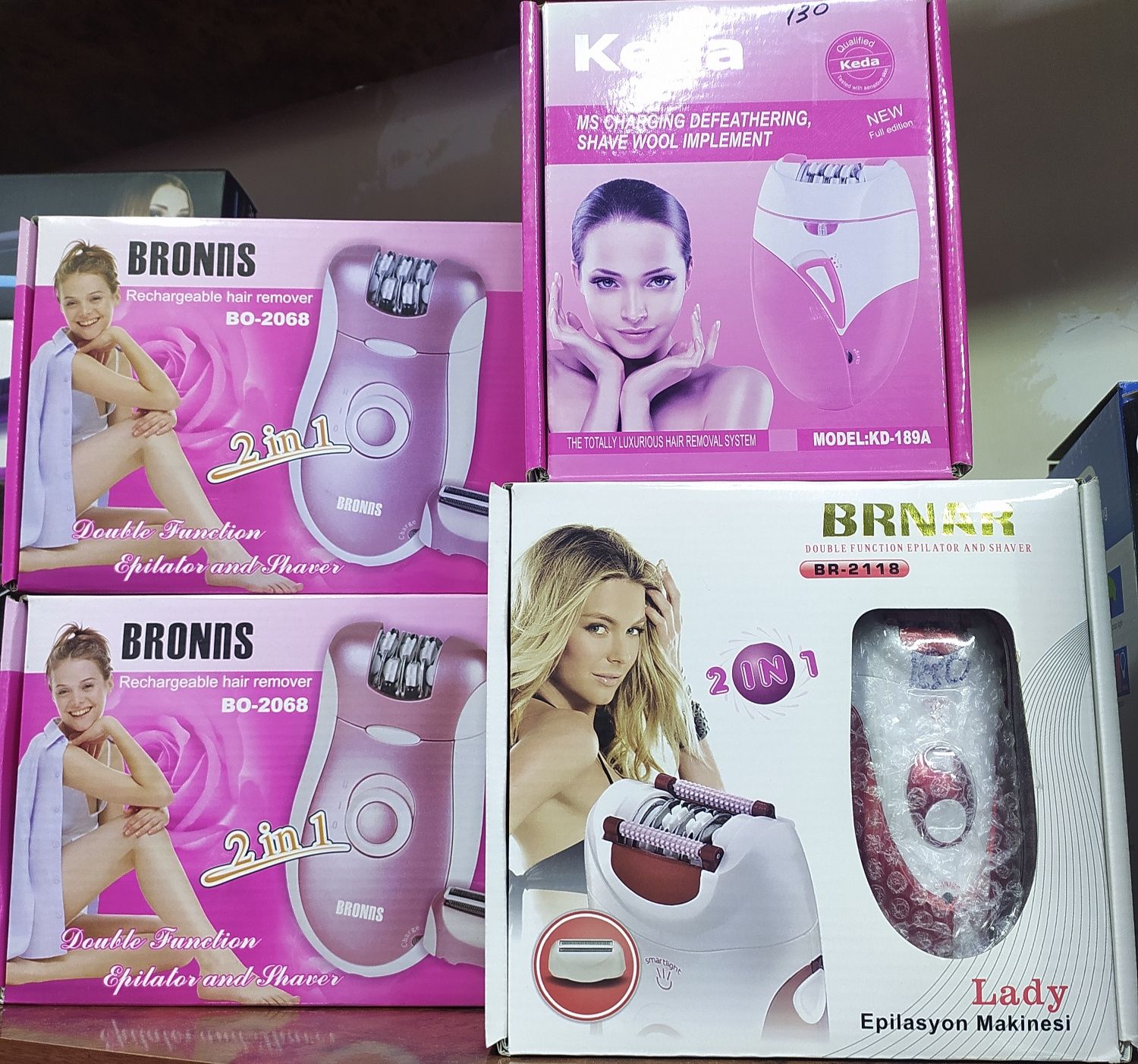 BRONns 2 in 1 
Made in china BO-2068
Double Function Epilator and Shav