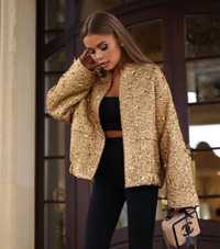 Zara яке , бомбър ,  сако златно с пайети С /М размер