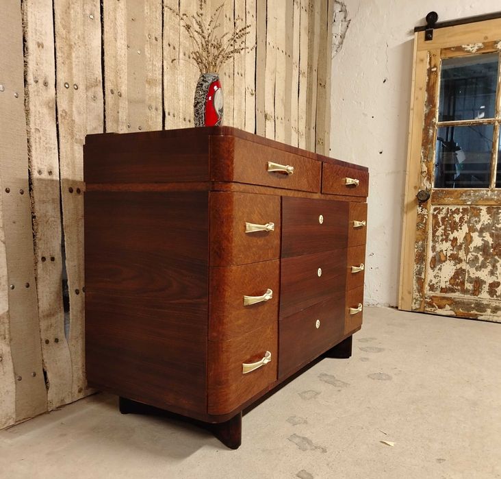 Comoda veche din lemn furniruit stil Art Deco, Italia /Servanta/Dulap