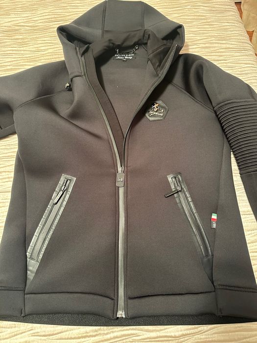 Philipp Plein оригинален суичър с качулка – черен