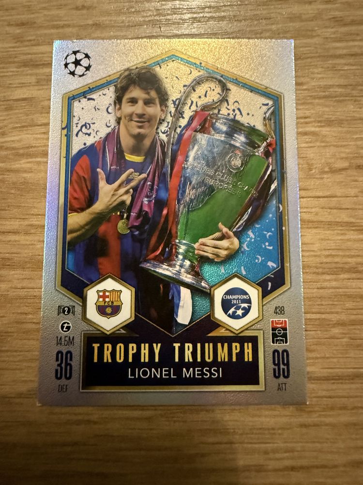 Topps Match Attax WILLIAM SALIBA 100 Club LIONEL MESSI Trophy Triumph_