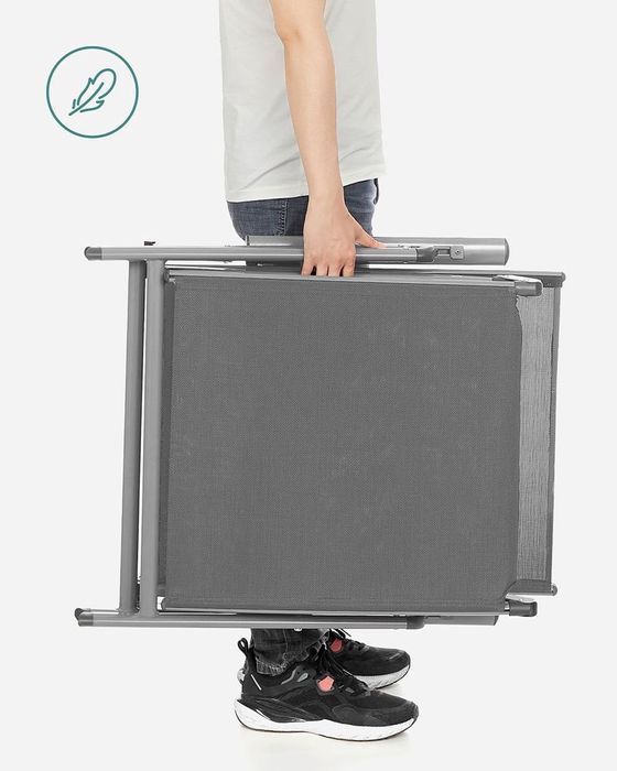 Сгъваем шезлонг с матрак 6см и възглавница SONGMICS 150кг