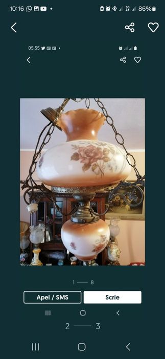 Lustra cu sticla majolica