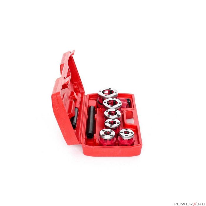 Trusa pentru filetat tevi, 7 piese, 1/4"; 3/8"; 1/2"; 3/4"; 1";