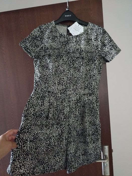 Salopeta animal print cu buzunare