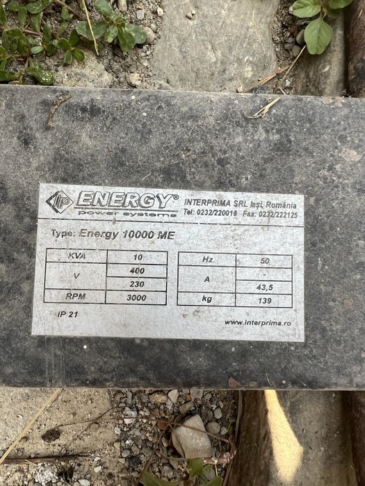 Vand Generator de curent 10 KVA, motor SUBARU