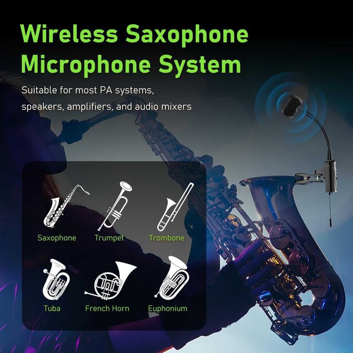 Wireless microfon UHF ACEMIC ST-5 pentru saxofon trompetă trombon