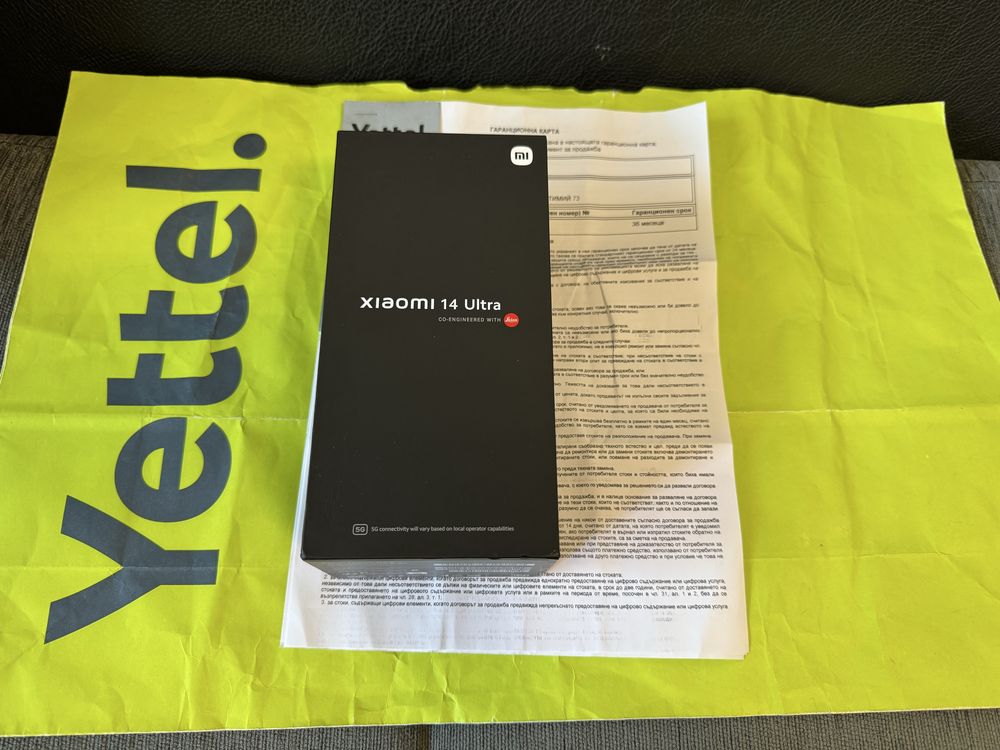 КАТО НОВ 512GB Xiaomi 14 Ultra 16GB 5G Гаранция A1 2026г. Black