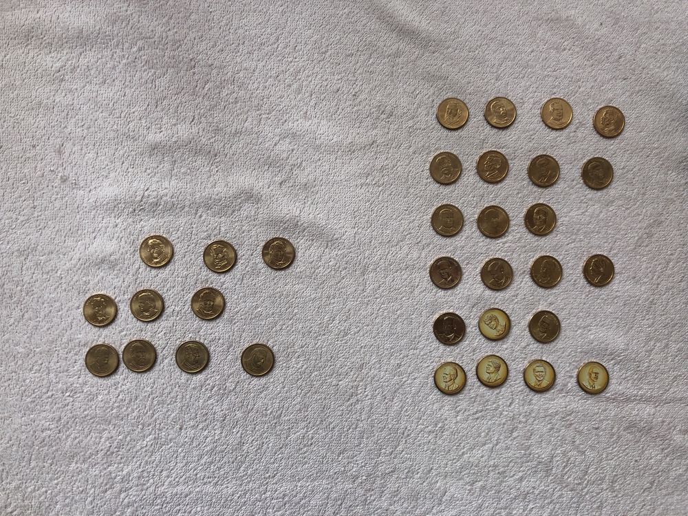 Colecție completă de monede de 1 Dolar. Stare Necirculate UNC