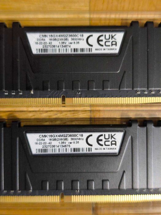 16GB (2x8) DDR4 Corsair Vengance LPX, 3600Mhz, CL18