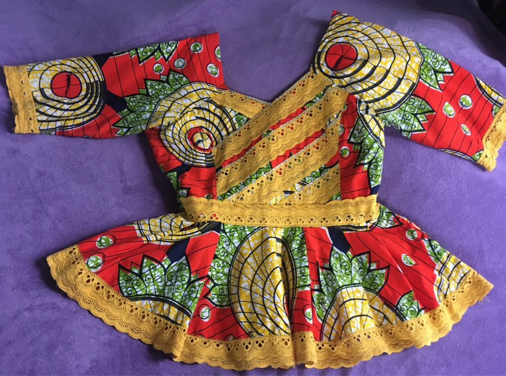 2бр пъстри африкански бохо топ блузи wax print L