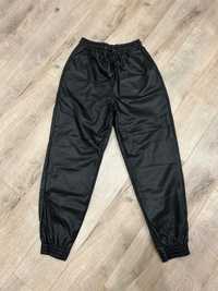 CROPP faux leather black trousers