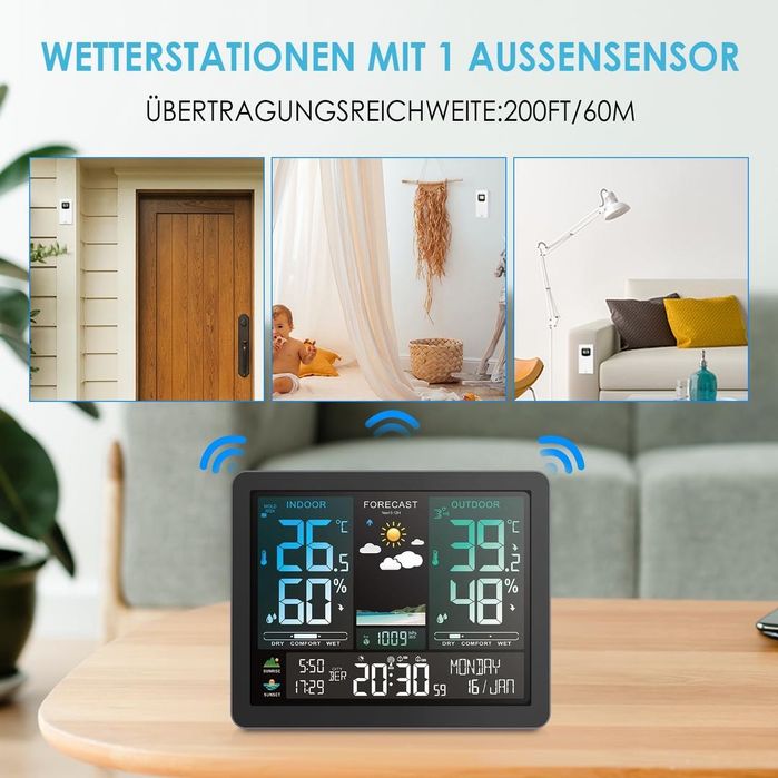 Statie meteo Herboom interior/exterior, temperatură, umiditate, vânt