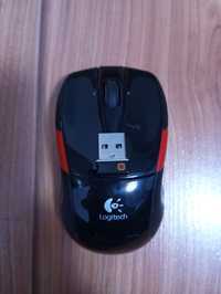 Mouse Logitech, roșu+negru, wireless.