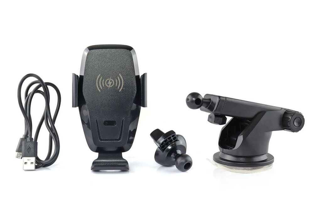 Suport auto cu incarcator wireless Amio PHW-05, fixare cu ventuza, incarcare Qi, cu brat reglabil