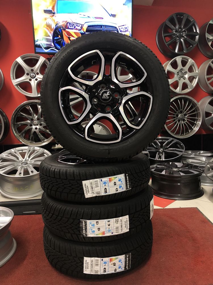 15ц 4х100 SMART/Fortwo/ForFour/с Зимни165/65/15-185/60/15 Dunlop/Нови/