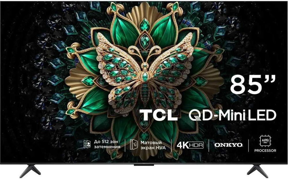 Телевизор TCL 85C6K QD-Mini LED QLED, 4K Ultra HD, черный, Google TV