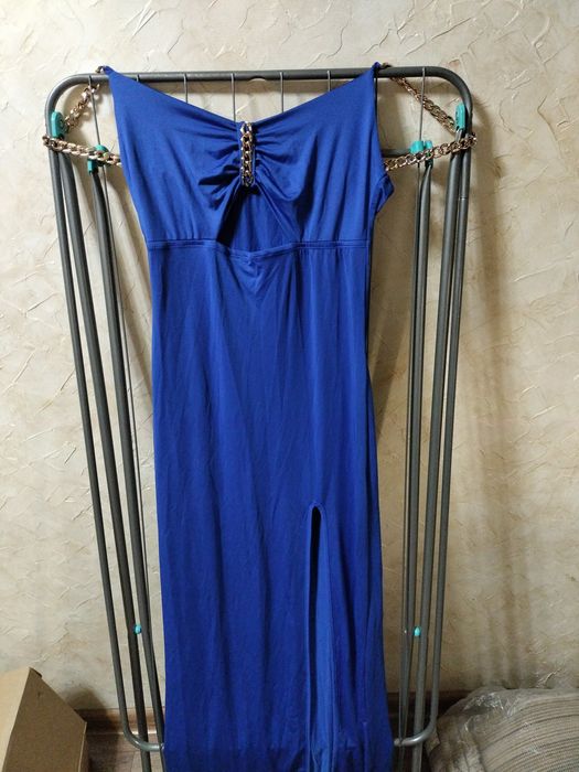 Платье синее длинное