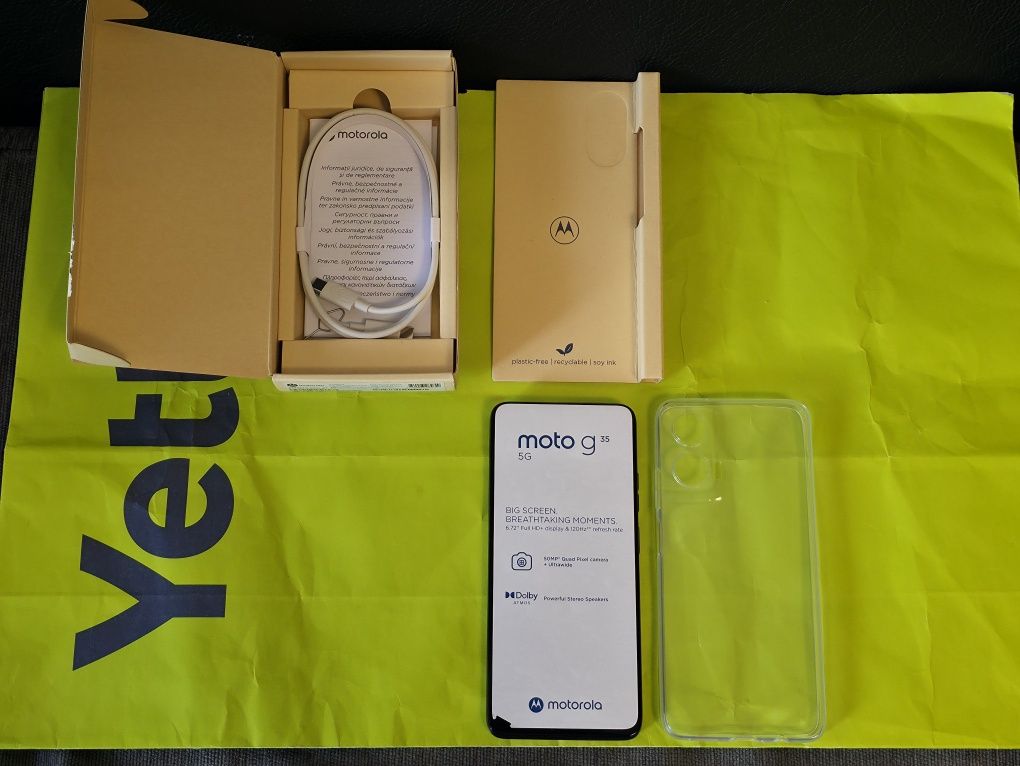 ***KATO НОВ 256GB Motorola G35 5G Гаранция Yettel 3г. 2028 BLACK Черен