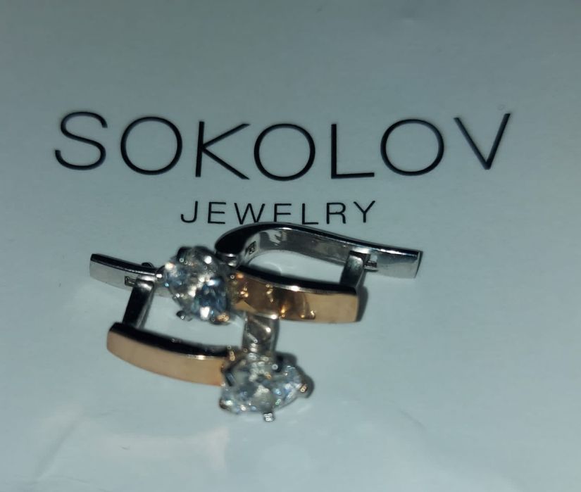 Продам серги серебро с золотом вставками!