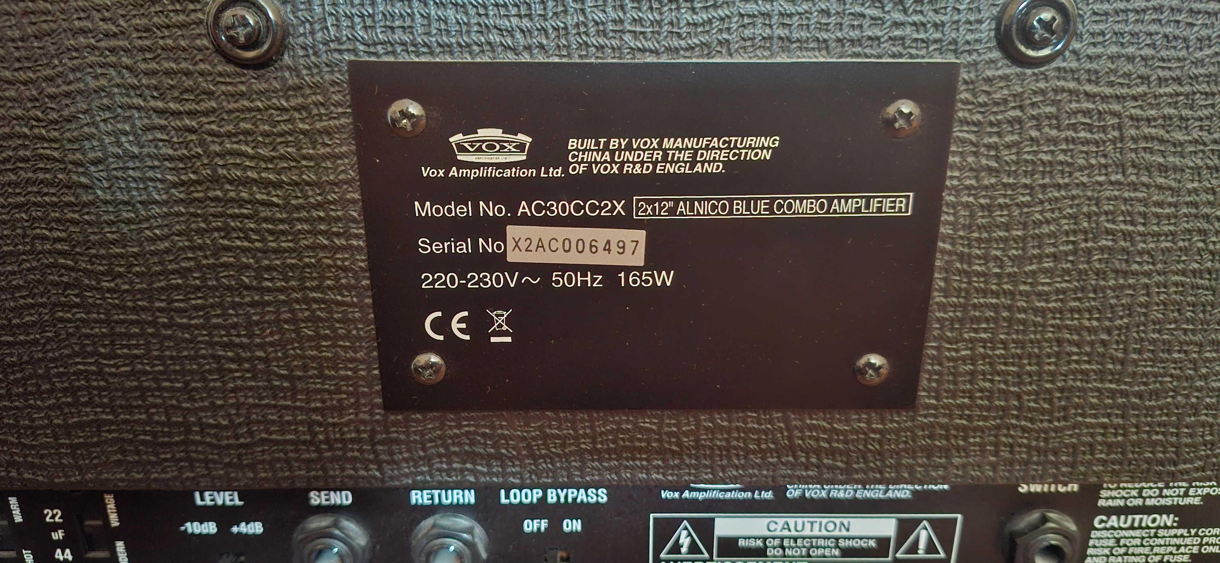 Лампов усилвател за китара Vox AC30CC2X с говорители Alnico 2x12" 30W