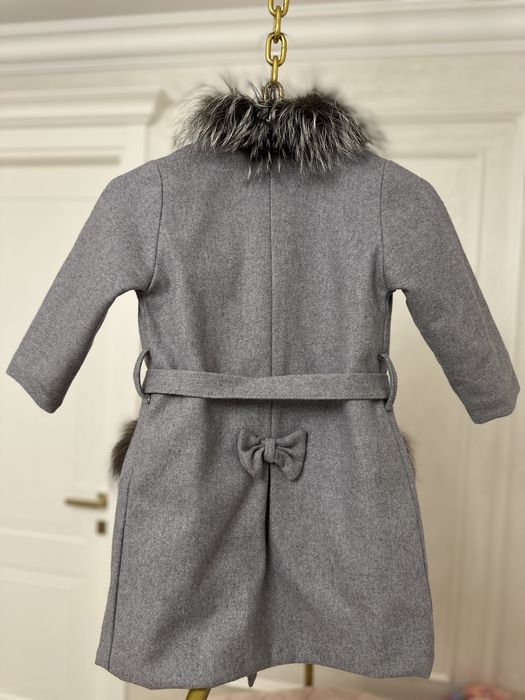 Haina din blana naturala si paltonas fetite 3-4 ani