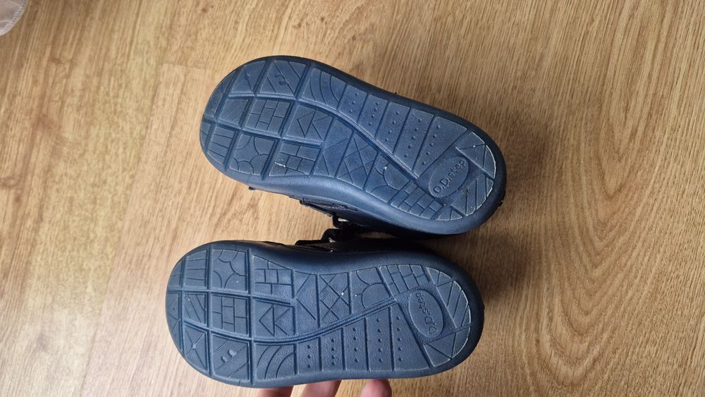 Pantofi copii, piele naturala, talpa fosforescenta, bleumarin, bufnita