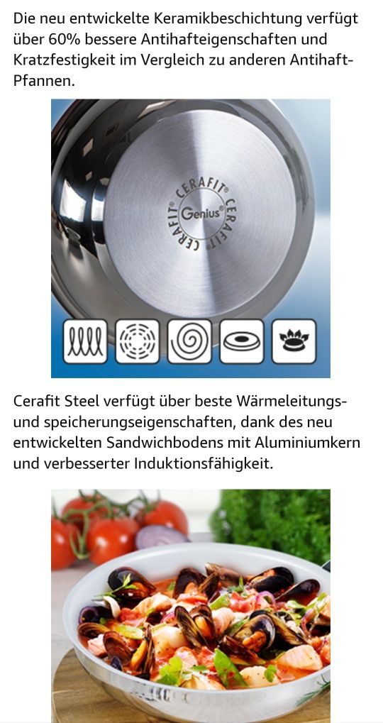 Genius Cerafit Steel DeLuxe oale antiaderente 5 pcs si inductie