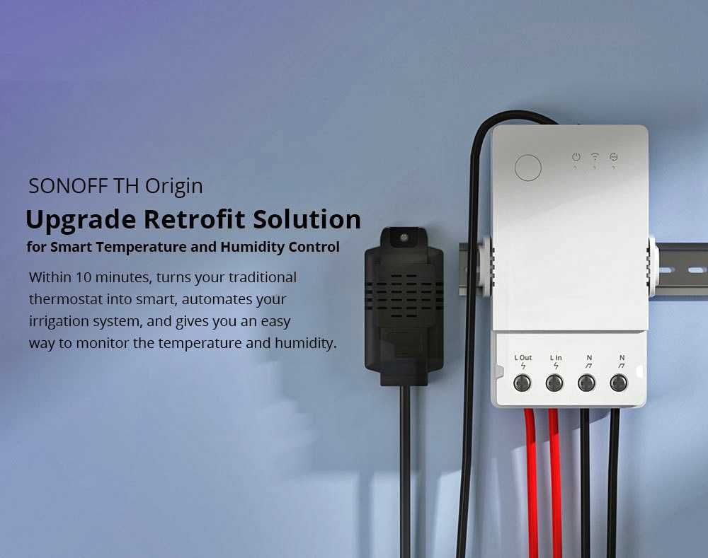 WiFi терморегулятор с датчиком температуры и влажности Sonoff THR316