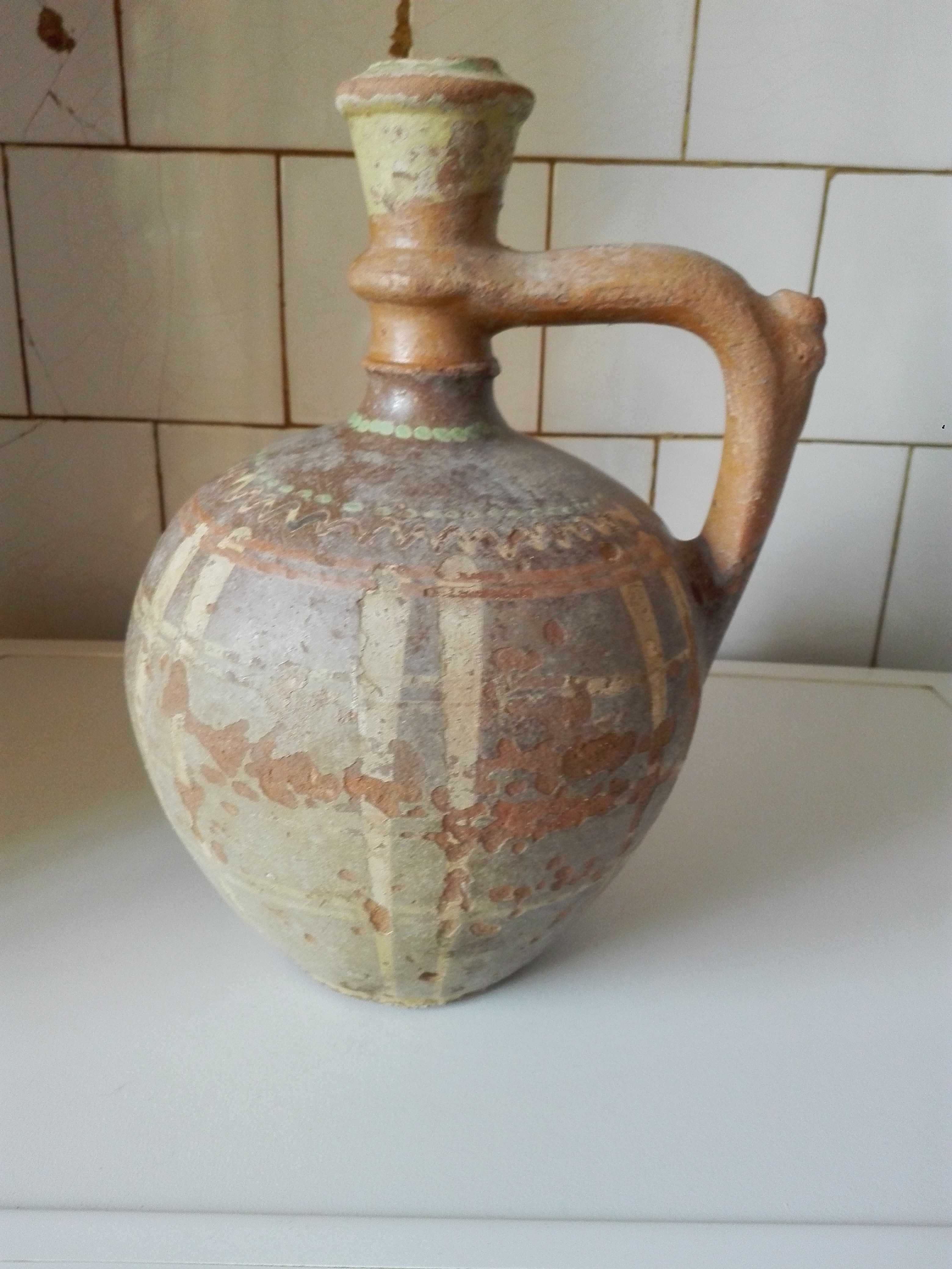 Немски сервиз за чай ,  глинена стомна и чепкало за вълна.