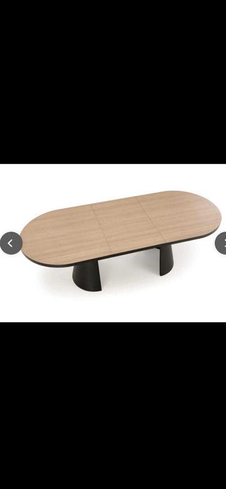 masa extensibila MDF Giacomo Natural/Negru L180-240xl100xH76 cm